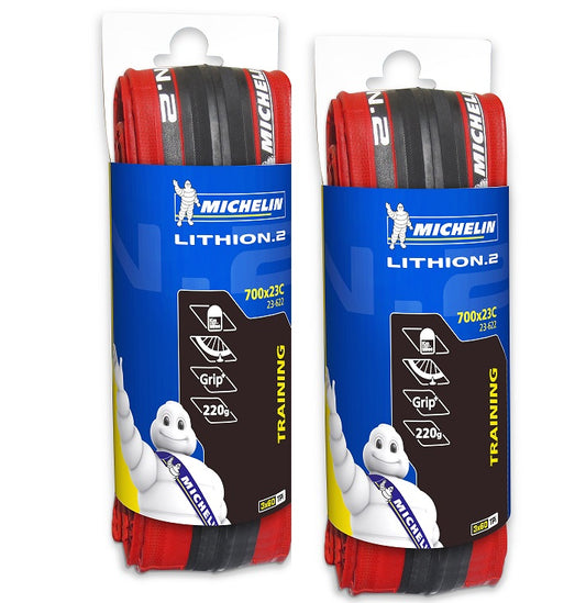 MICHELIN LITHION 2 700X23C BLACK/RED (SET OF 2)